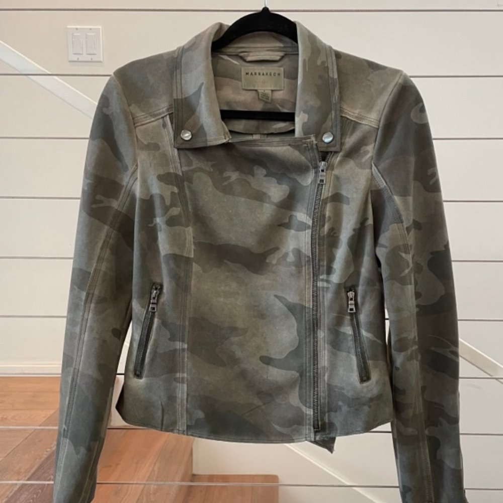 Anthropologie Marrakech Camo Moto Jacket